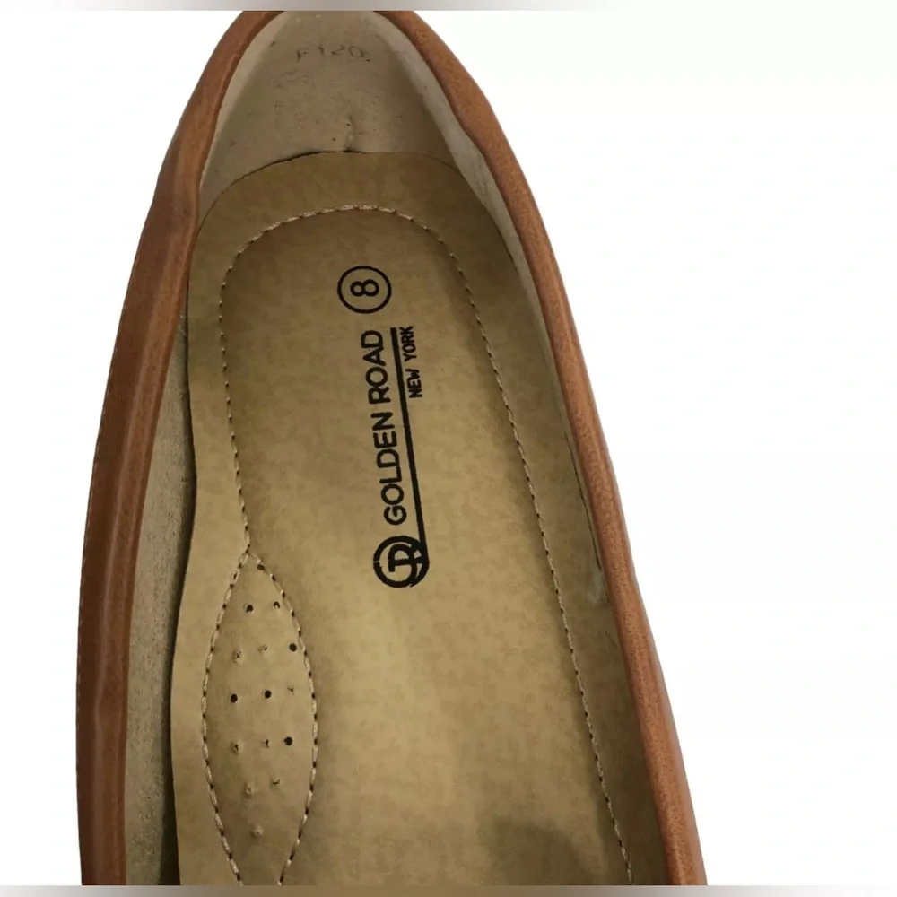 Women’s Golden Road New York Flats Shoes in Camel Color with Sparkles size 8 M